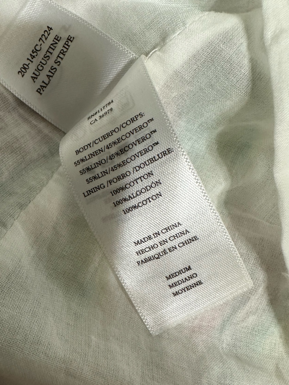 Rails Augustine Palais Stripe Pastel Smocked-Waist Mini Dress Linen Blend Sz M - Picture 11 of 15